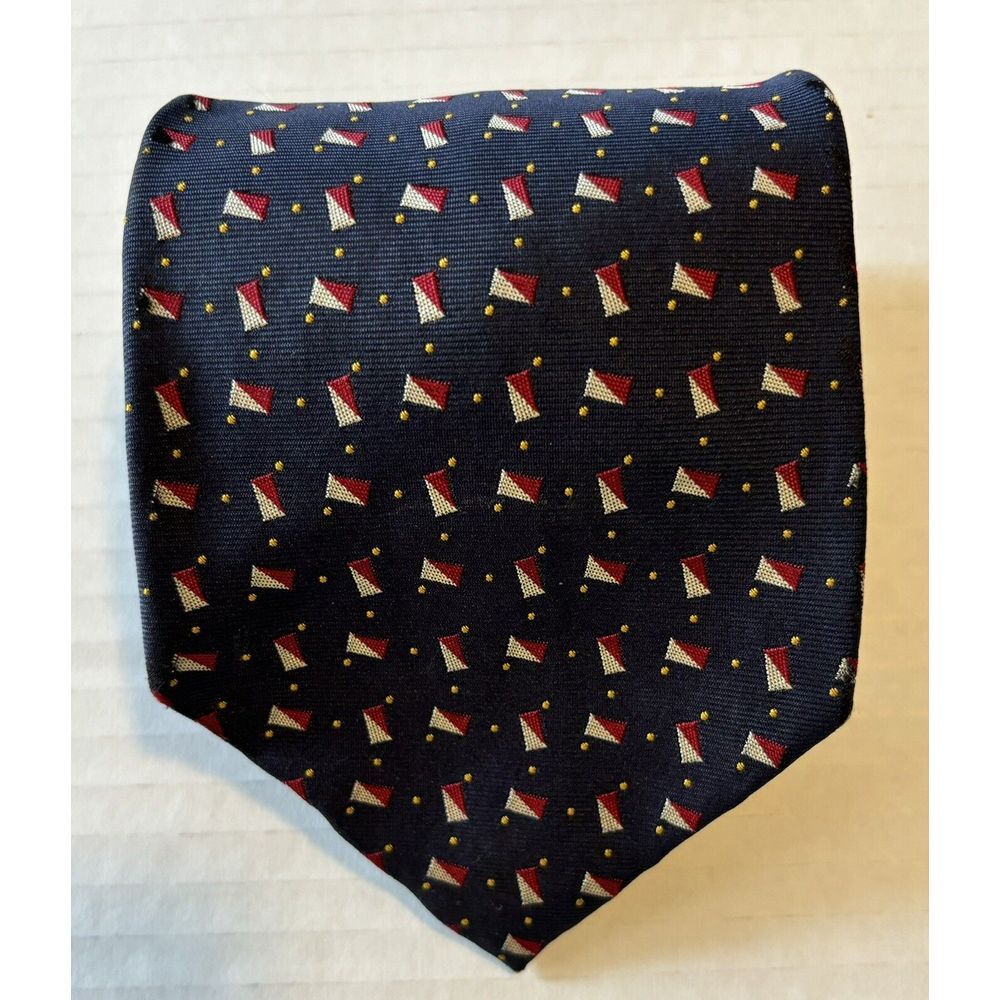 Polo By Ralph Lauren Men's Silk Tie, Navy w/Red/Gray